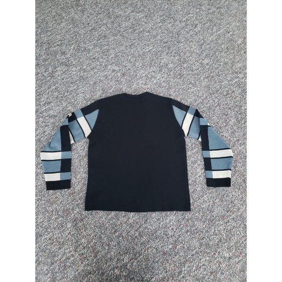 80s/90s Black and‎ Blue Wool Sweater - Picture 2 of 3